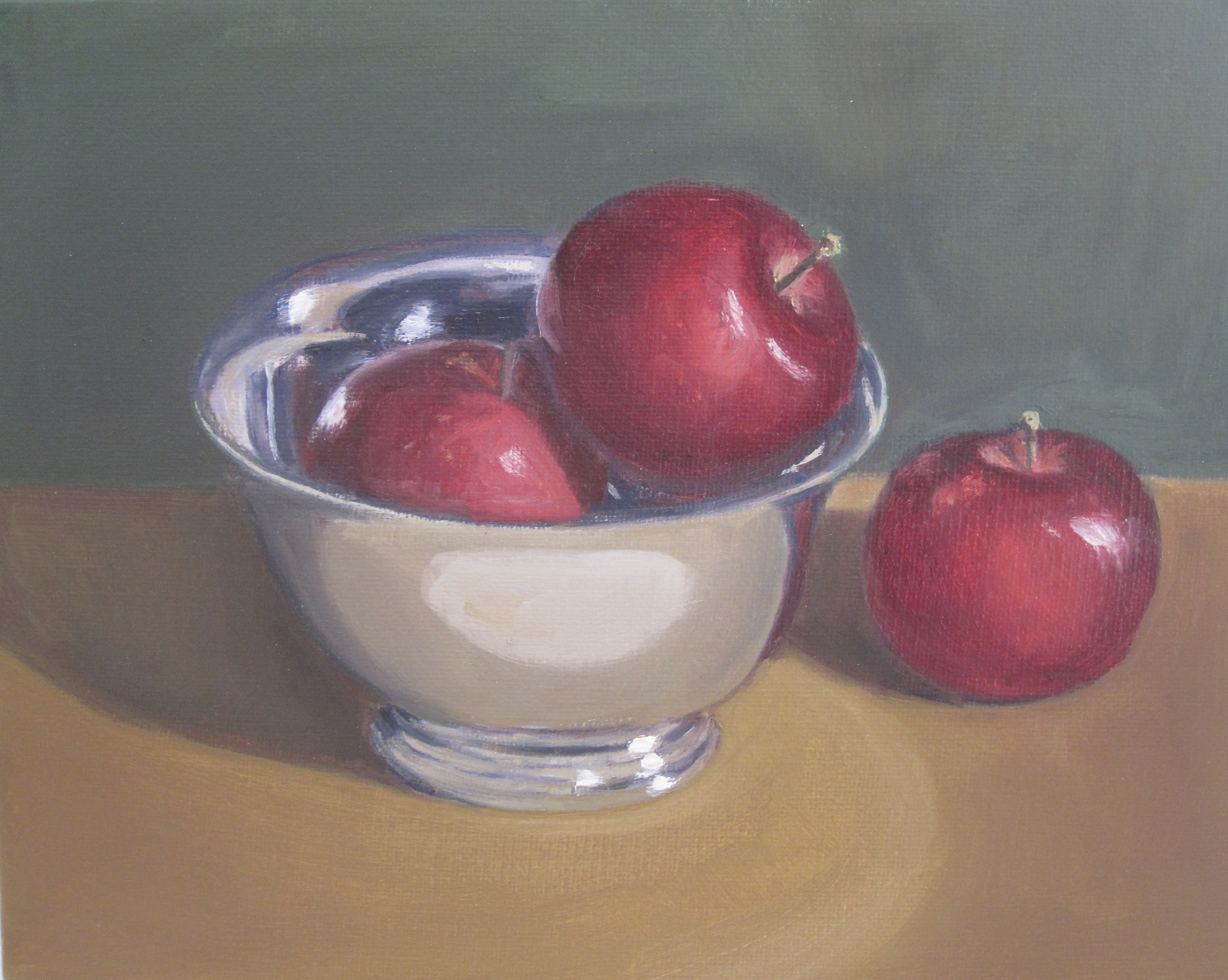 Apples Silver Bowl