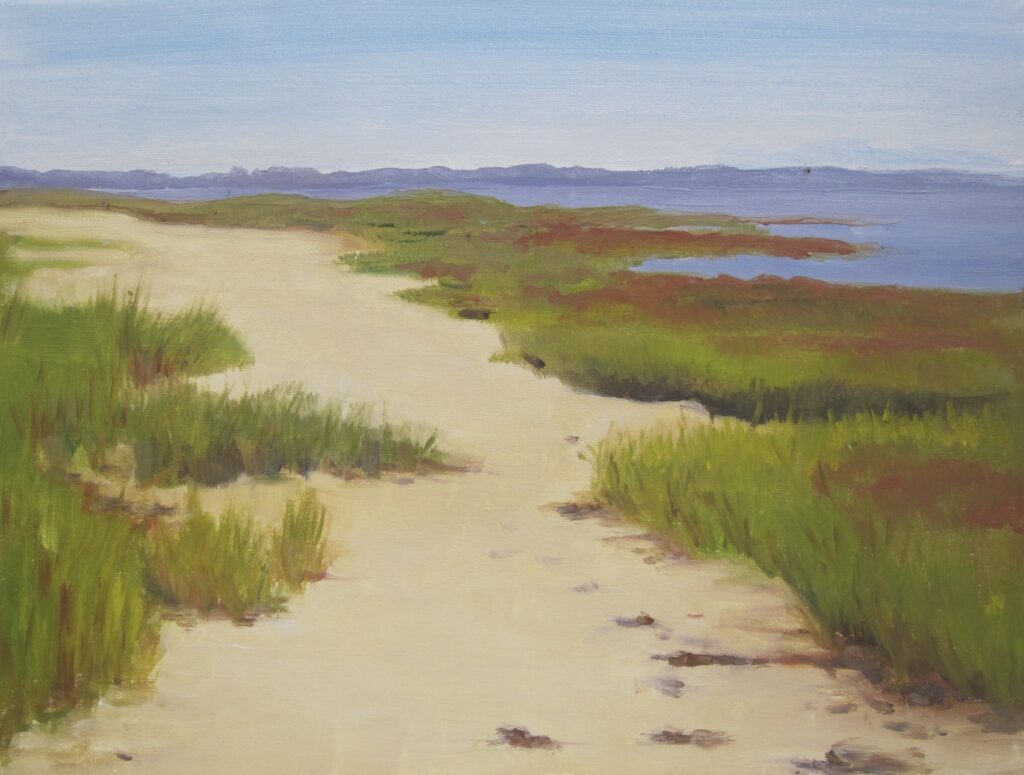 September Beach, 9x12, oil, 625