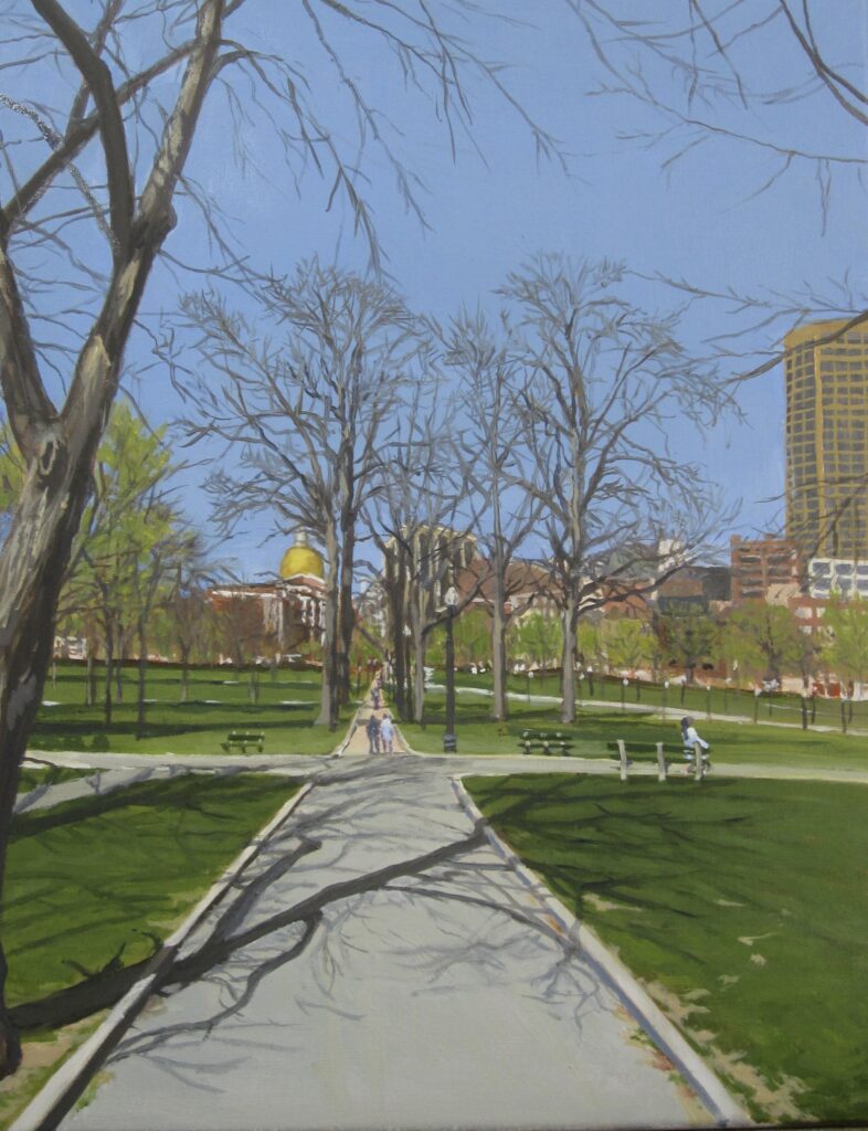 Boston Common, April, 16x20, 2500